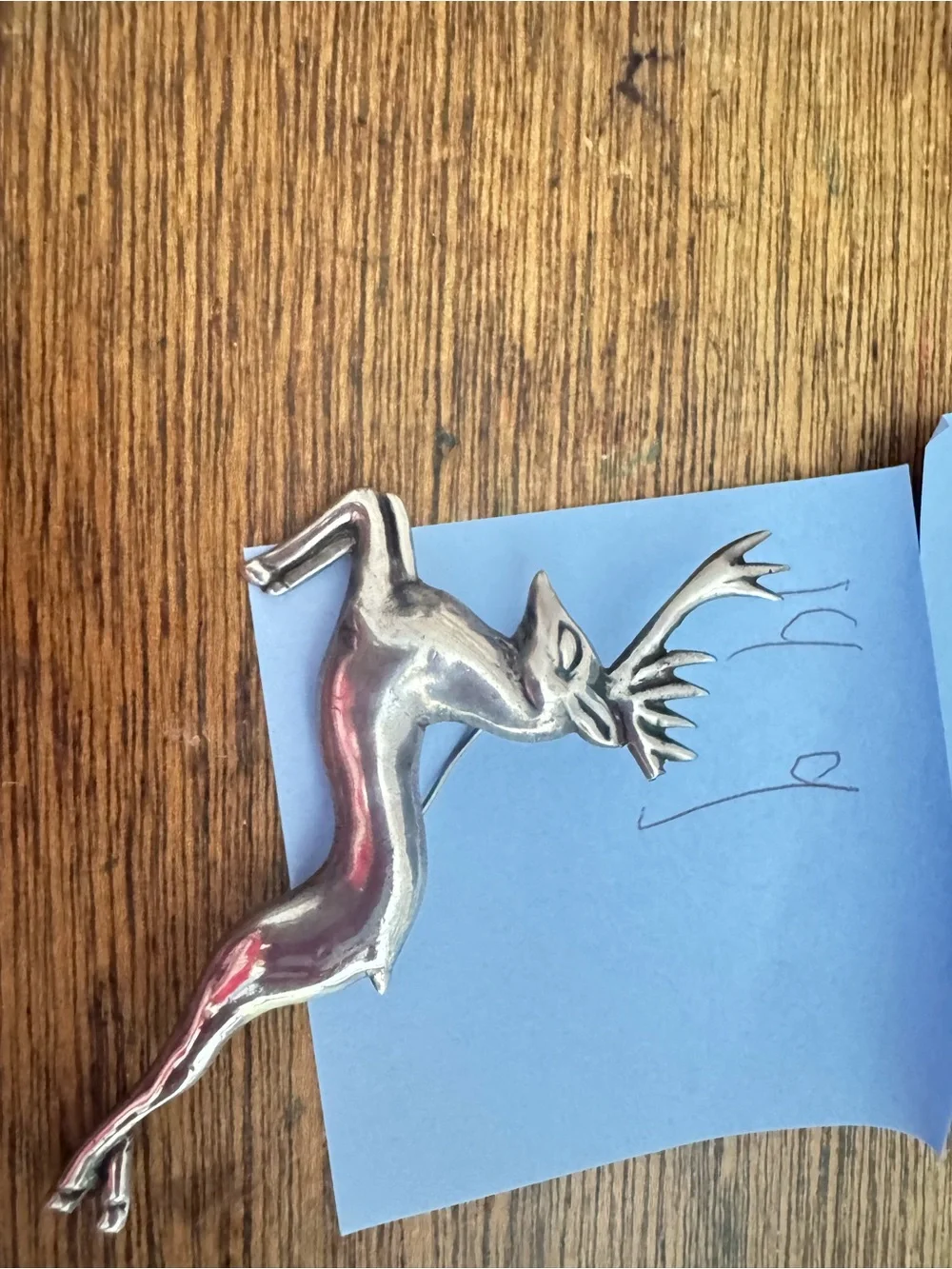 Silver Leaping Stag Brooch - Vintage Inspired